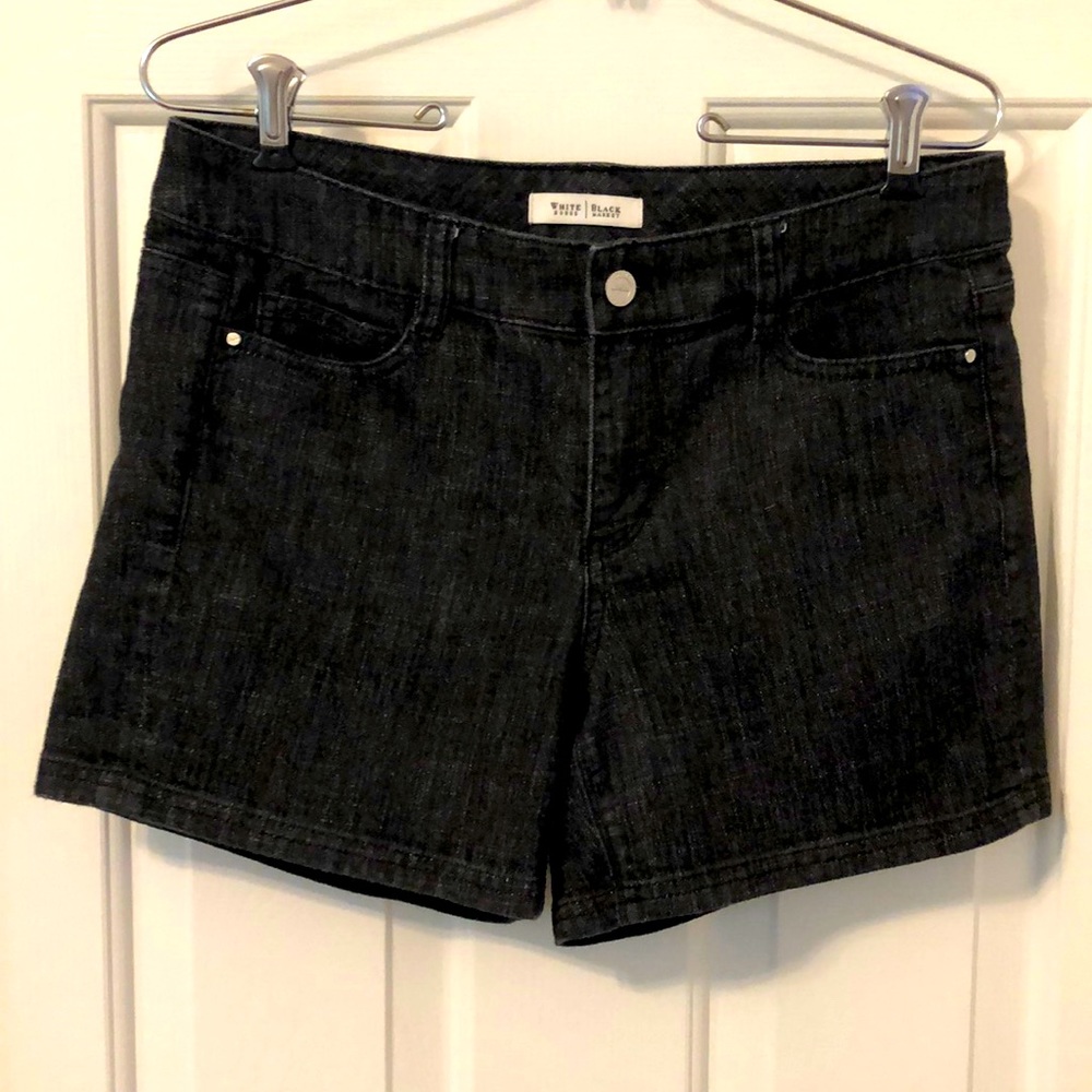 WHBM heathered black denim shorts size 4.